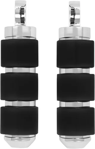 Vista 8 de Estriberas negras para motocicleta 1.25" 32mm, reposapiés ajustables para autopista, compatibles con Harley