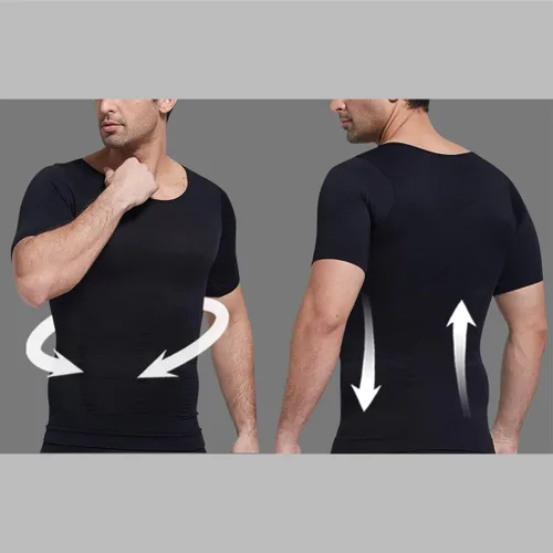 Vista 2 de Arjen Kroos Men's Gynecomastia Compression Shirts Shapewear Body Shaper Slimming Undershirts