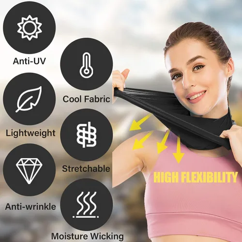 Vista 4 de Peicees 6 piezas de polaina de cuello para mujeres y hombres, transpirable, bufanda de cocodrilo, máscara para la cabeza, pasamontañas para ciclismo