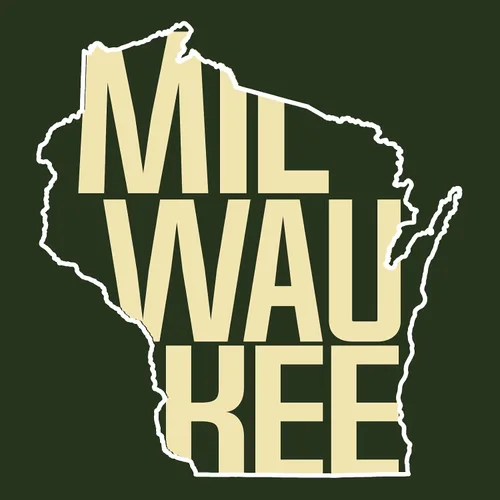 Vista 2 de UGP Campus Apparel Basketball State Outline Camiseta básica de algodón, Bosque de Milwaukee