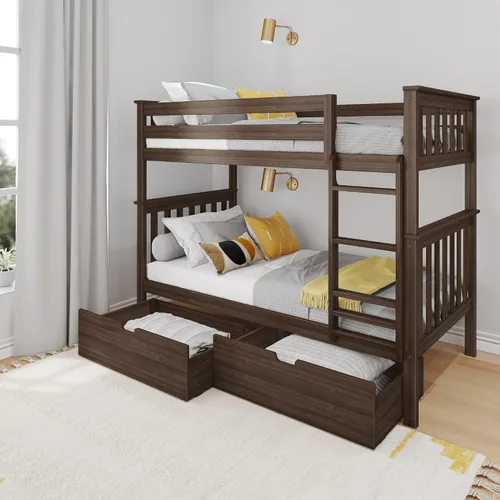 Vista 13 de Max & Lily - Litera, marco de cama individual sobre cama matrimonial para niños, color azul. Climb with Confidence, Sturdiness Redefined