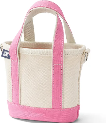 Vista 38 de Lands' End Bolso de lona abierto Natural/Azul marino radiante