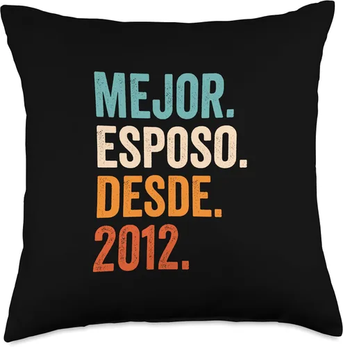 Vista 4 de Regalos para 10 aniversario de boda 10 años Mejor Esposo Desde 2012 10º aniversario de boda 10 años, 16 x 16 pulgadas, multicolor