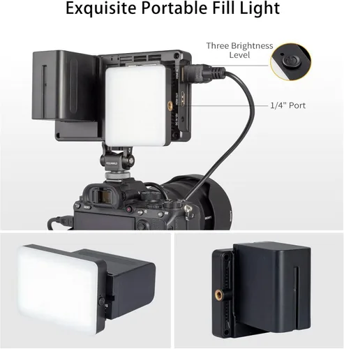 Vista 7 de FEELWORLD F5 Pro V4 6 pulgadas pantalla táctil DSLR cámara monitor de campo con 3D LUT, IPS FHD 1920x1152 con instalación F970 y kit de alimentación