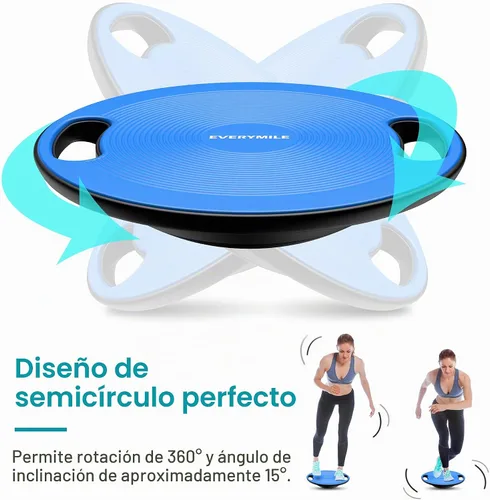 Vista 3 de Wobble Exercise Balance Board, No-Skid Surface Azul clásico