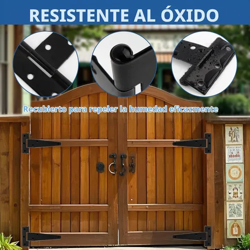 Vista 5 de TamBee Bisagras de puerta de granero ligeras con correa en T de 4 pulgadas