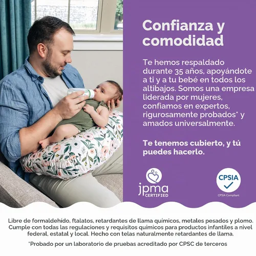 Vista 5 de Boppy Almohada de lactancia, Bare Naked - Almohada más grande y con mayor soporte para lactancia y alimentación con biberón con mayor elevación