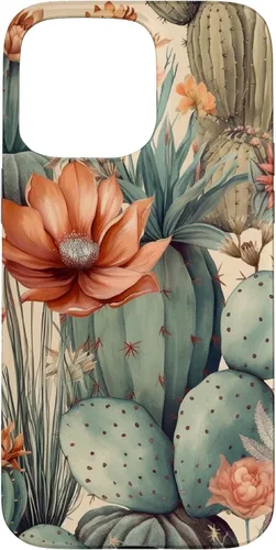 Vista 31 de Cactus Botanical Desert Western Funda bohemia moderna terracota para iPhone 17