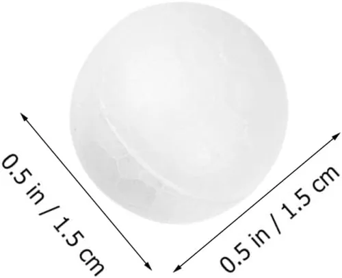 Vista 5 de 500 bolas pequeñas de espuma para manualidades redondas de 0.6 in, bolas lisas blancas para proyectos de suministros de artes y manualidades, boda