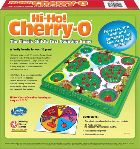 Vista 3 de HI-Ho Cherry-O de Winning Moves Games USA, el primer juego de conteo clásico para niños, para 2 a 4 jugadores, a partir de 3 años