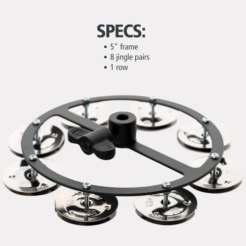 Vista 5 de Meinl Cymbals HTHH1BK Pandereta de hihat montable con jengibres de acero (VIDEO)