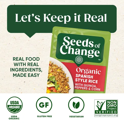 Vista 3 de SEEDS OF CHANGE Arroz orgánico estilo español, 8.5 onzas