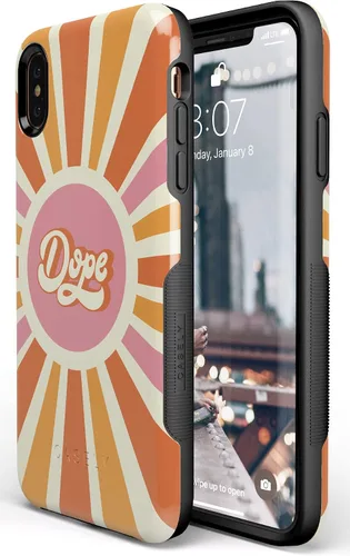 Vista 57 de Casely Funda para iPhone Xs Max Funda con estampado de festival (solo buenas vibraciones)
