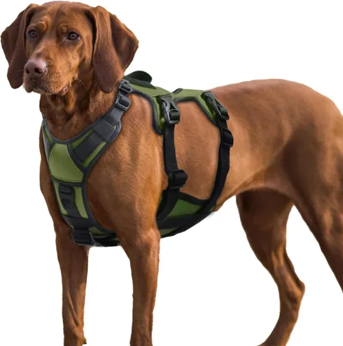 Vista 18 de AUROTH Arnés para perro a prueba de escape, chaleco ajustable reflectante acolchado suave con asa de elevación, tamaño mediano