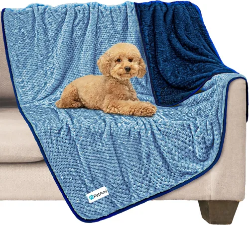 Vista 13 de PetAmi Manta impermeable para perro, manta a prueba de fugas para perros pequeños y medianos, protector de sofá y muebles, manta de forro polar