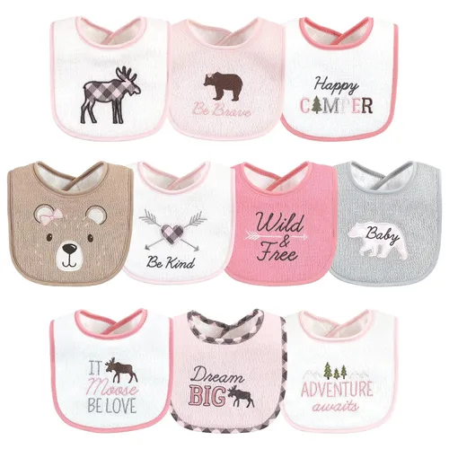 Vista 11 de Baberos Hudson Baby unisex de tela de toalla de algodón con relleno de fibra, Tamaño único Niño Gris Bosque