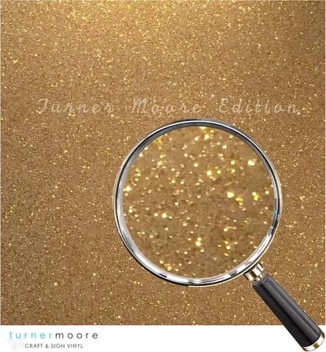 Vista 2 de Adhesivo de vinilo dorado antiguo con purpurina de 12 x 12 pulgadas, paquete de 5 hojas de vinilo transparente con purpurina para Cricut