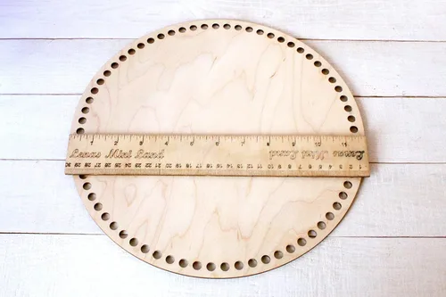 Vista 5 de Base de cesta de madera 12 pulgadas fondo redondo para ganchillo mimbre artesanía suministros 11.8 in