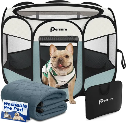 Vista 13 de Corralito para perros y gatos en interiores y exteriores, para cachorros, mascotas, gatos, recuperación después de una cirugía, carpa jaula
