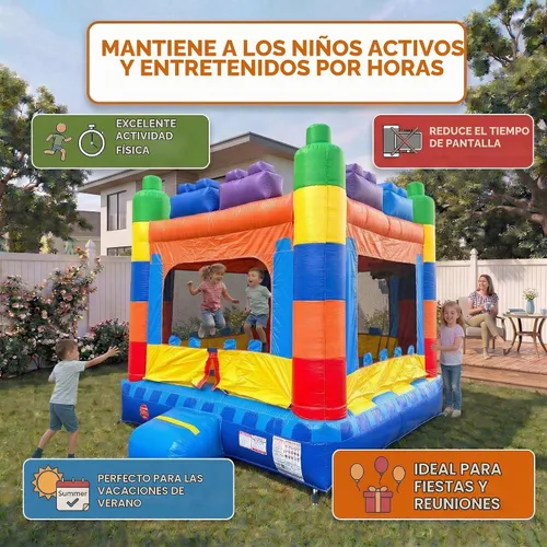 Vista 5 de Pogo Bounce House - Bloque de construcción inflable comercial para castillo y soplador