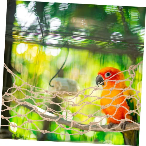Vista 5 de Mipcase Juguetes de escalada, 2 piezas, red de escalada para loros, cuerda de escalada para pájaros, hamaca para mascotas, pinzón, accesorios