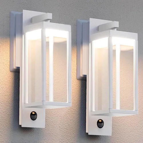 Vista 10 de Lámpara de pared LED con sensor de movimiento para exteriores, resistente al agua, lámpara exterior de aluminio para porche, patio, entrada, puerta