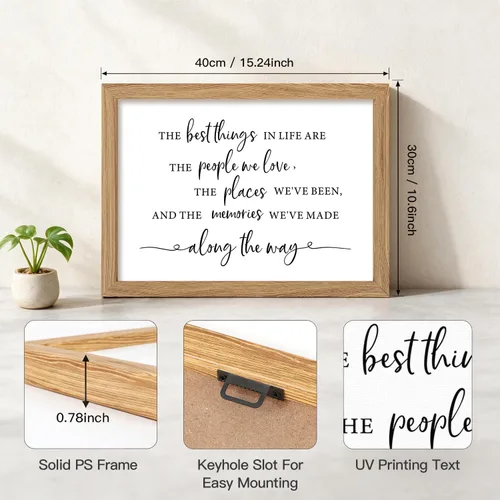 Vista 3 de CHDITB La mejor cosa de la vida, placa de madera enmarcada (40,6 cm × 27,9 cm), letrero de madera para pared y mesa con citas de versículos bíblicos