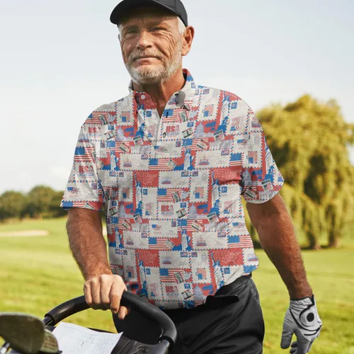 Vista 5 de Camisetas de golf divertidas para hombres, polo para hombres, camisetas de golf de manga corta para equipo, regalos para amantes del golf