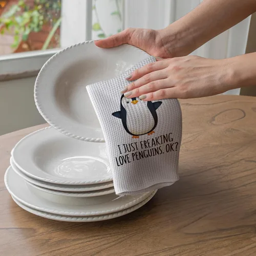 Vista 4 de TNUW Penguin Gifts - Toallas de cocina de 16 x 24 pulgadas, divertidos regalos de invierno para mujeres, paños de cocina con temática de animales
