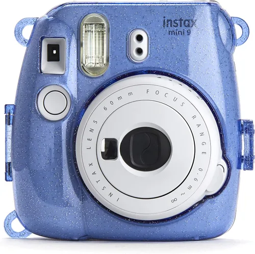 Vista 2 de Estuche rígido con purpurina para cámaras Fuji Instax mini, color azul cobalto, valor superior