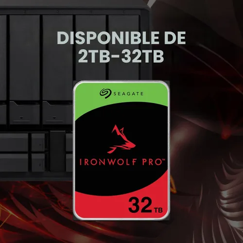 Vista 7 de Seagate IronWolf Pro, 12 TB, Enterprise NAS HDD interno - CMR 3.5 pulgadas, SATA 6 Gb/s, 7.200 RPM, caché de 256 MB para almacenamiento conectado a