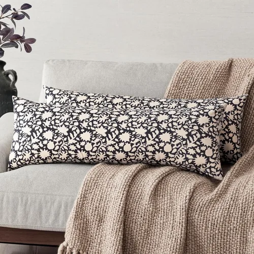Vista 32 de Foindtower - Juego de 2 fundas de almohada decorativas con flores neutras estilo farmhouse, fundas de almohada boho para sofá, sofá cama