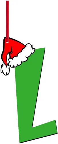 Vista 26 de Decoraciones de Navidad - Letras de adorno de la A a la Z para el árbol, adornos colgantes del alfabeto de Navidad de bricolaje (A)