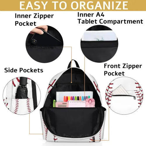 Vista 4 de Mochila para niños y niñas, mochilas infantiles para preescolar, jardín de infantes, escuela primaria, bolsas escolares duraderas, Béisbol, Mochilas