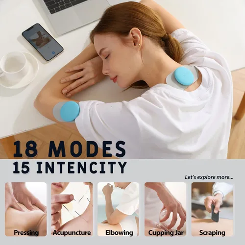 Vista 3 de Estimulador muscular inalámbrico de 18 modos, estimulador electrónico de terapia física para alivio del dolor de pies, hombros, cuello, ciática