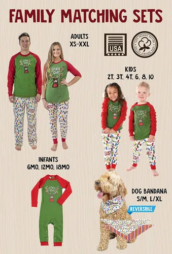 Vista 2 de Lazy One Pijamas de Navidad familiares a juego, pijamas de Navidad a juego para familia, adultos, adolescentes, niños y bebés