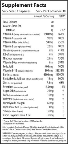 Vista 4 de Alpha Supps Suplemento para el cabello, la piel y las uñas para mujeres, vibrante salud y fuerza de HSN con biotina, colágeno y vitaminas