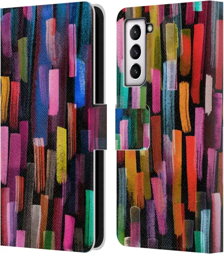Vista 111 de Head Case Designs Officially Licensed Ninola Brushstrokes Black Summer Patterns Leather Wallet Case Compatible with Samsung Galaxy A07 4G