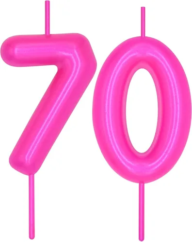 Vista 23 de DERVENTA Vela con números de 2.36 pulgadas, decoración perfecta para cumpleaños, brunch, postre, pastel, 1 pieza (número 0 rosa)