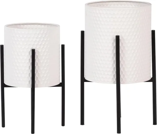 Vista 10 de Macetas decorativas con soporte de metal para decoración del hogar, macetas modernas para decoración de pasillo, entrada y sala de estar, macetas