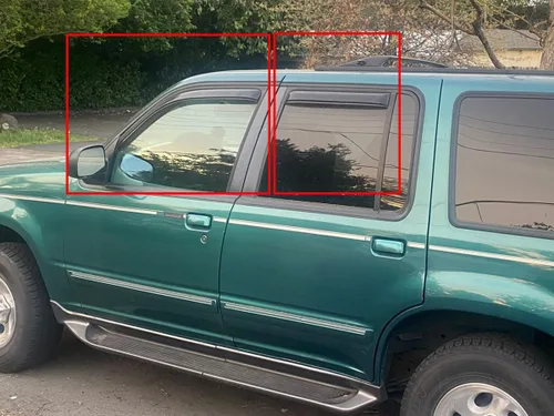Vista 3 de Viseras de protección de ventilación para ventana de humo estilo canal compatible con Ford Explorer Sport Trac 4DR 2001-2005