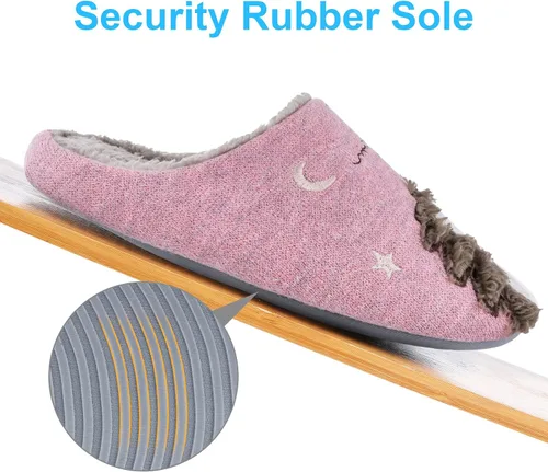 Vista 5 de Shevalues Pantuflas con forro de piel de animal para niños, niñas y niños, zapatos de casa de erizo de unicornio, mullidos bordados, para interiores