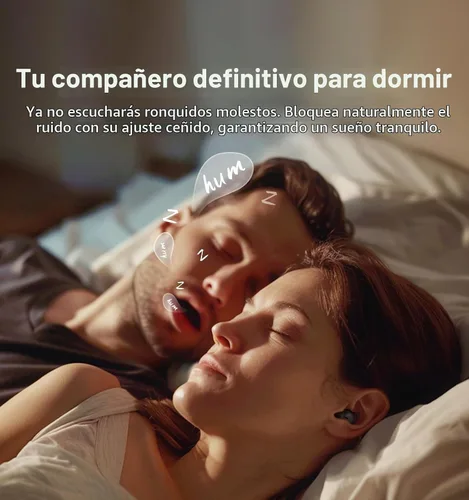 Vista 2 de Auriculares invisibles para dormir, pequeños y cómodos con bloqueo de ruido, auriculares inalámbricos Bluetooth 5.3, auriculares intraurales