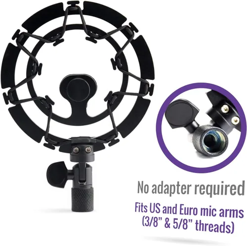 Vista 2 de Soporte de choque para Yeti X, Yeti Nano, Yeti Snowball y otros micrófonos con montura 5/8