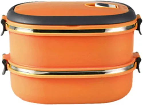 Vista 8 de VALINK Lonchera para alimentos calientes, lonchera rectangular portátil de acero inoxidable aislado para almacenamiento de alimentos para acampar al