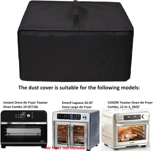 Vista 2 de Para Emeril Lagasse 26QT - Cubierta combinada de freidora de aire/tostadora extra grande, impermeable y resistente al polvo
