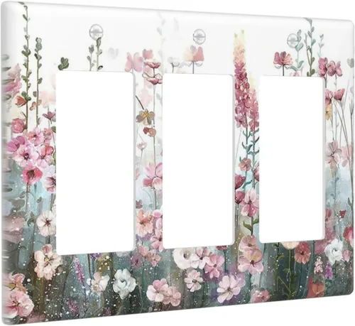 Vista 64 de Cubiertas Decorativas para Placas de Interruptor Diente de León Azul Rústico Citas Inspiradoras Casa de Campo Tablón de Madera Gris 1 Gang Cubierta