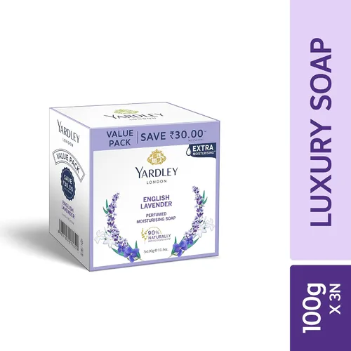 Vista 3 de Yardley Jabón de lujo de lavanda inglesa, 3x100gm