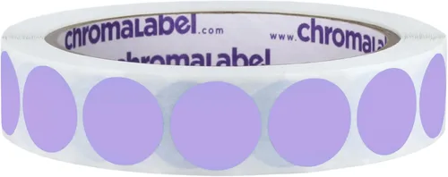 Vista 25 de ChromaLabel Kit de puntos verdes y amarillos fluorescentes con código de color extraíble de 3/4 pulgadas, 2 rollos, 1000/rollo
