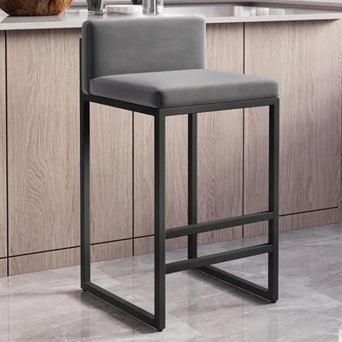 Vista 8 de Juego de 1/2 taburetes de bar, sillas de bar tapizadas de terciopelo con reposapiés, taburetes de encimera de cocina, marco de hierro de metal negro